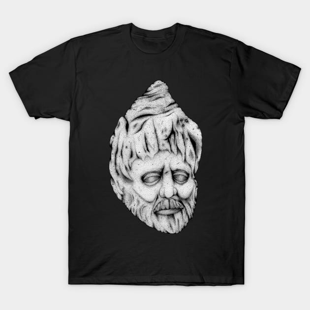 Stonehead (Black & White) T-Shirt by JupiterVII1